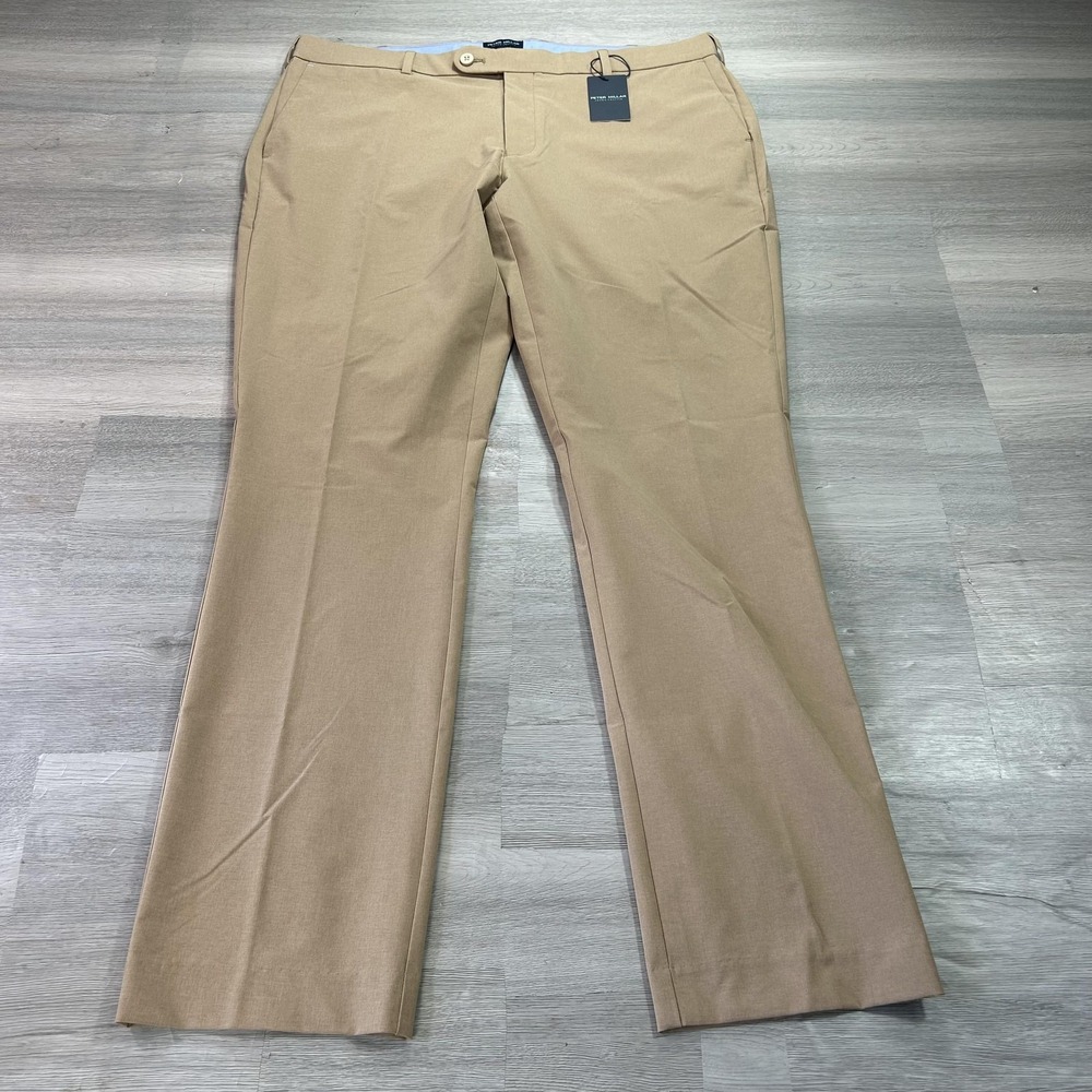 NEW Peter Millar Surge Pants Mens 38x32 Beige Slim Fit Stretch Dress MF25XB00FB